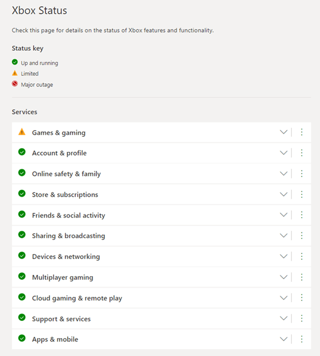 Check Xbox Live Status