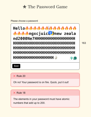 Solve ‘Oh No! Your Password is on Fire. Quick, Put it Out’ in The Password Game