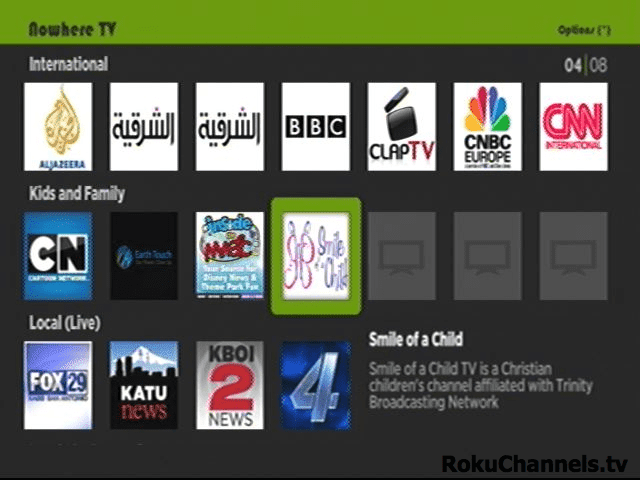 Roku | Roku Demo Channels 10 | nowhere tv min DzTechs