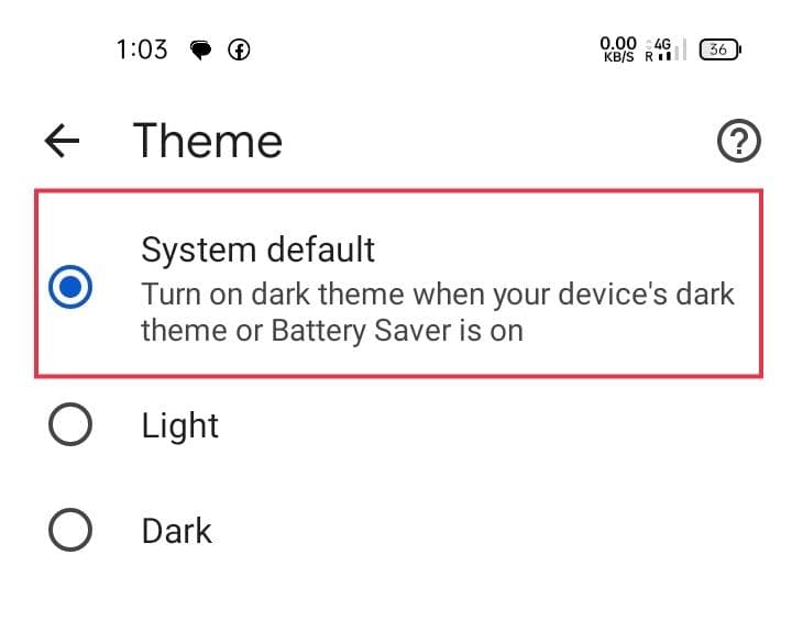 Select System default | How to Set Chrome Theme to Default