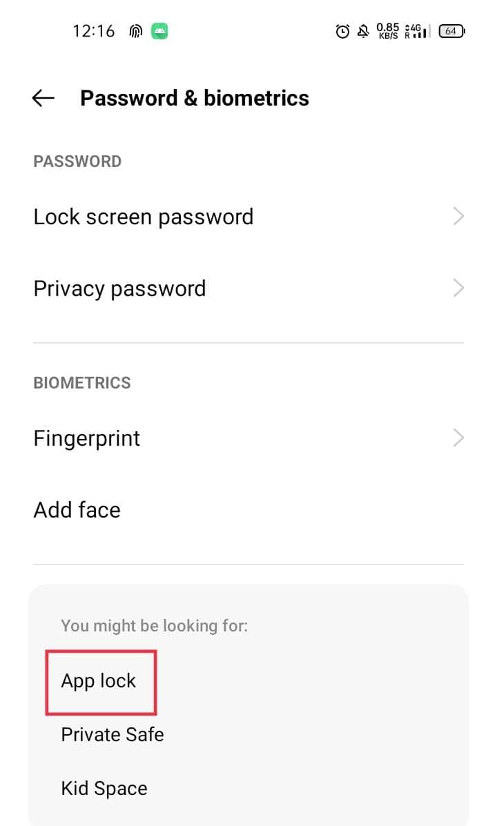 tap on App lock | How to Lock Instagram App on Android