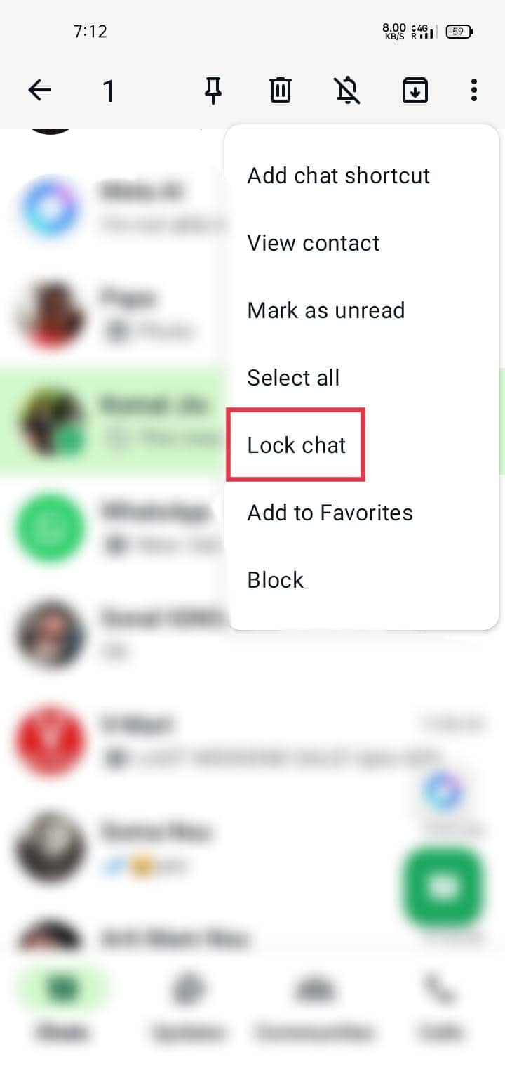 tap on Lock chat | How to Lock Chats on WhatsApp