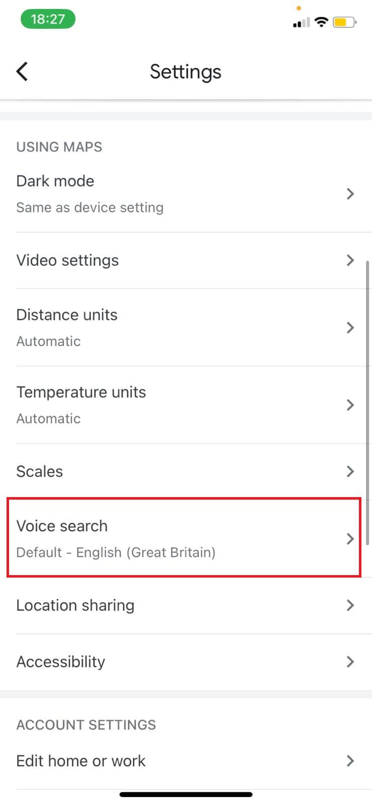 tap on Voice search 