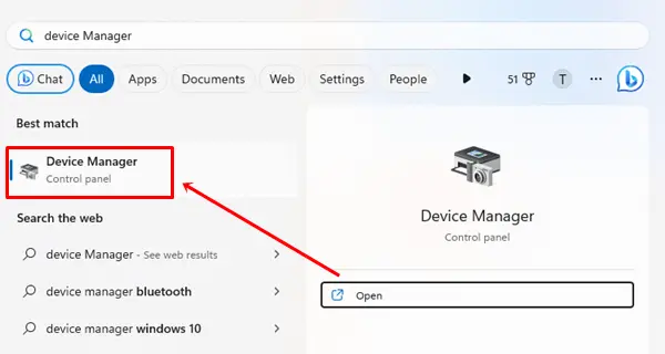 Click on Device manager