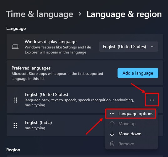 Language Options