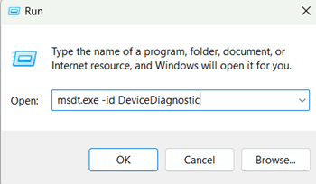 msdt.exe id DeviceDiagnostic