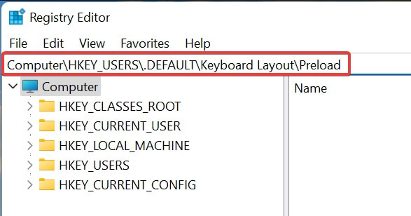 registry path keyboard