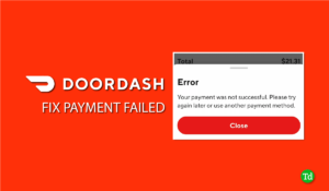 DoorDash Payment Failed Error