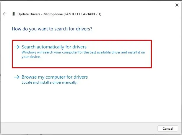 Select Search automatically for drivers.webp