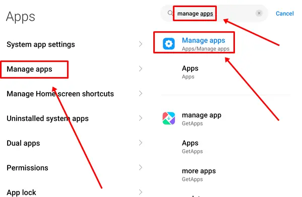 Tap on Manage Apps