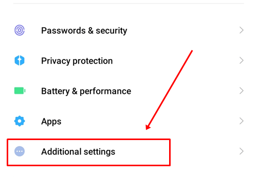 select Additional Settings