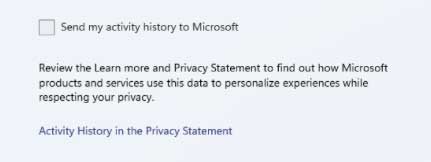send my activity history to Microsoft.