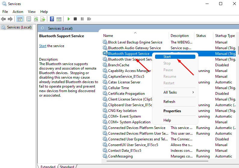 Bluetooth Support Service