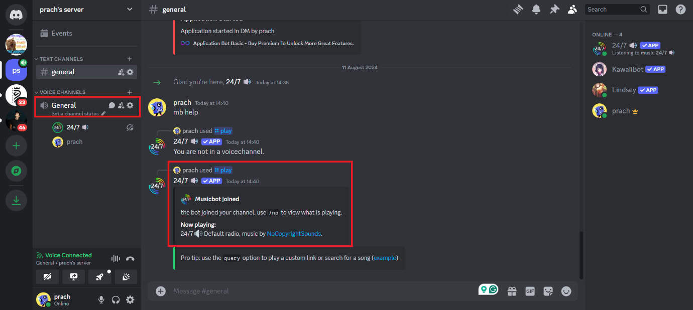 click on any voice channel | How to Set Up 24/7 Music Bot on Discord