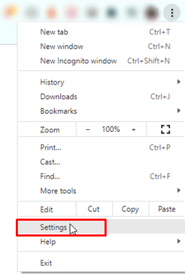 click on chrome settings