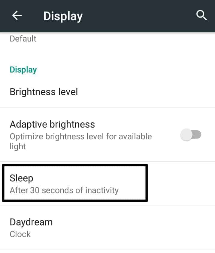 Reduce Screen Timeout Or Sleep Level