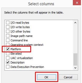 select columns task manager 1