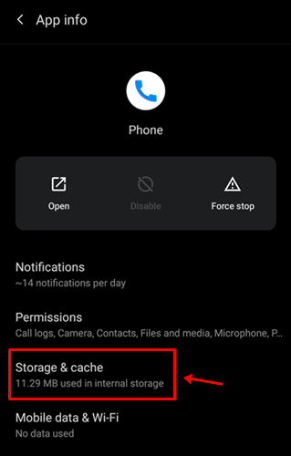 storage and cache phone app