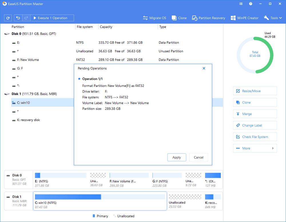 EaseUS format partition 3