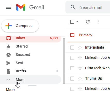 Gmail web more settings