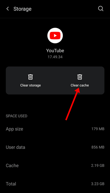 clear youtube cache