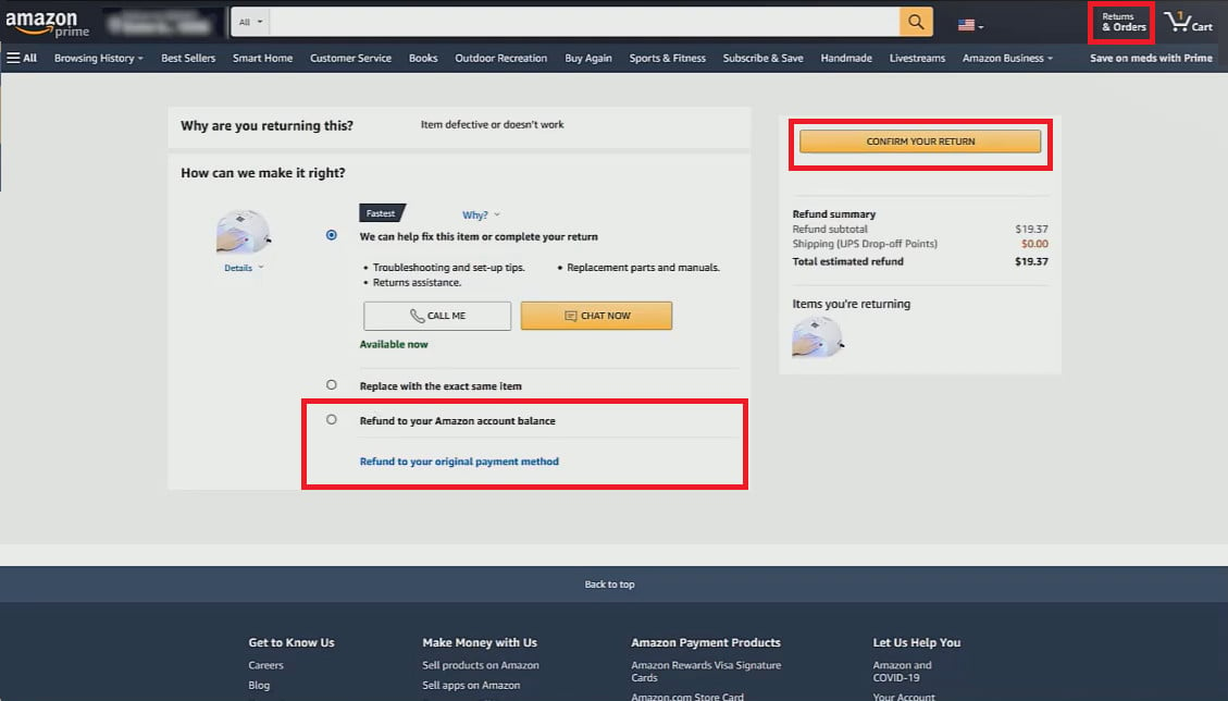 click on CONFIRM YOUR RETURN | How to Get a Refund from a Price Change on Amazon