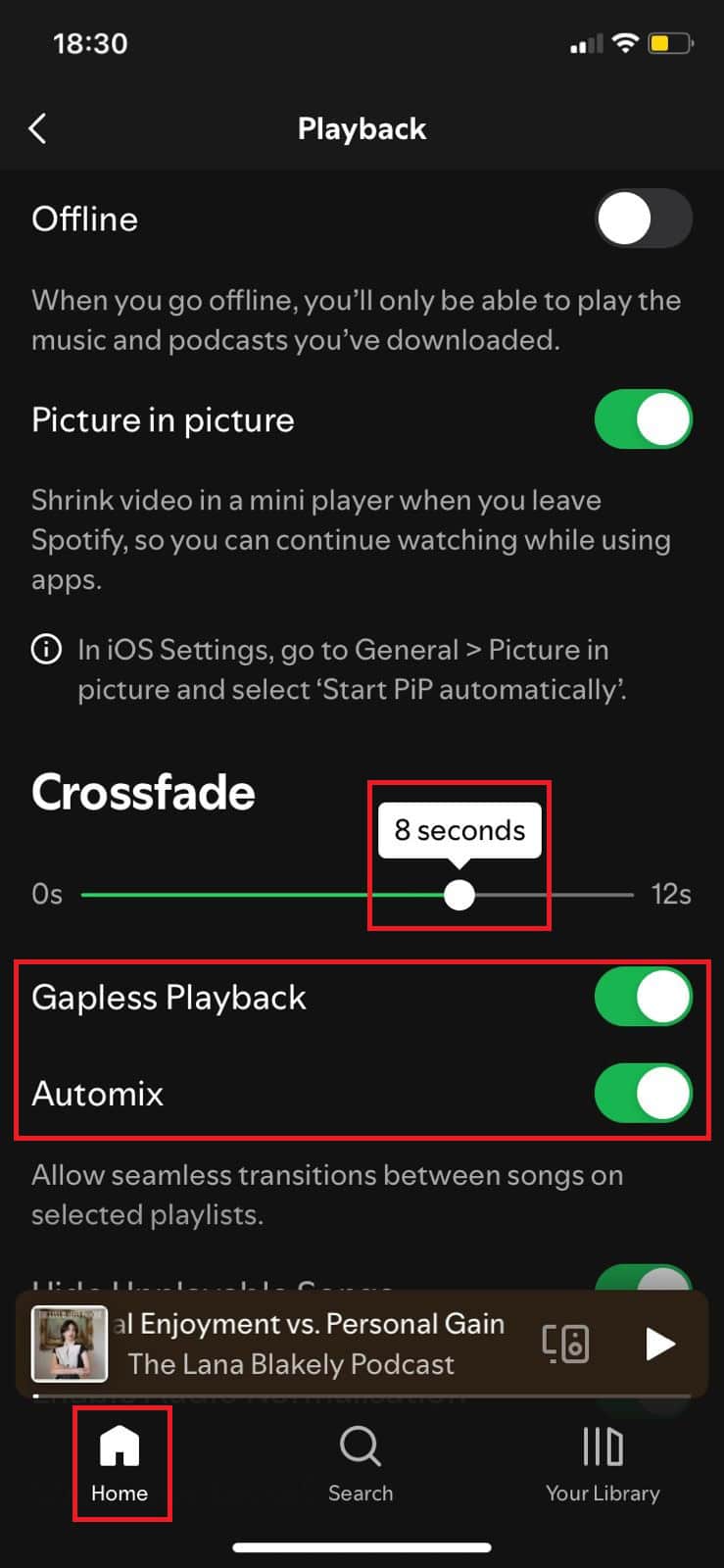 drag the slider | How to Enable Crossfade on Spotify