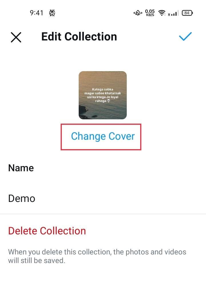 tap on Change cover