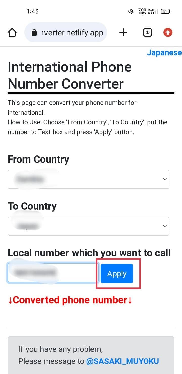 tap on Apply | What is My Mobile Phone Number in International Format